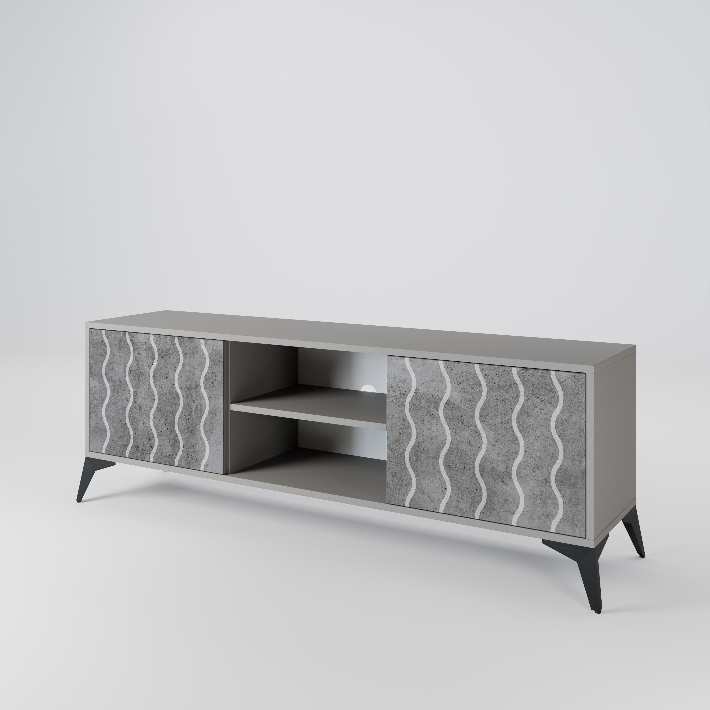 WAVES OF CONCRETE 2-Door TV Cabinet