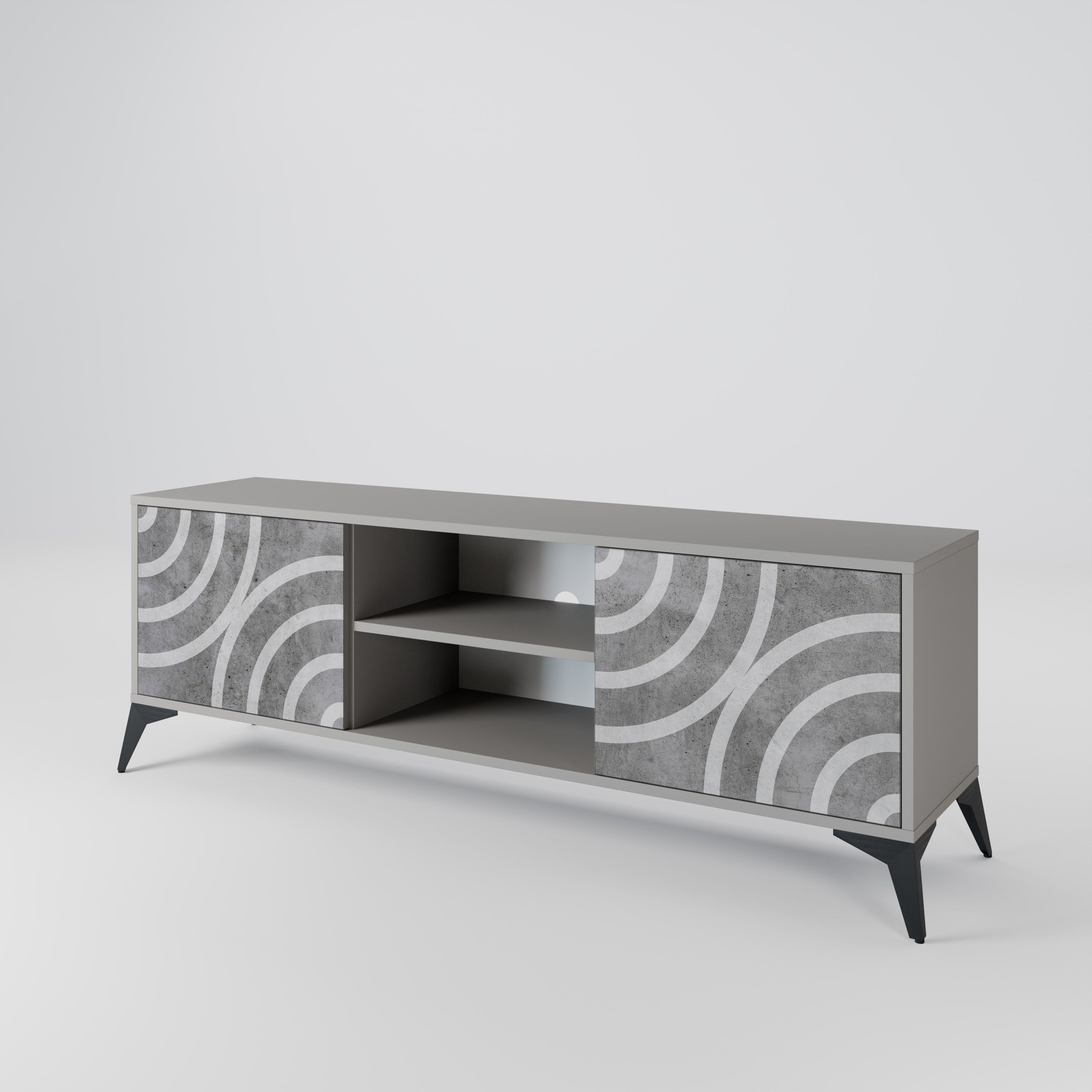 CIRCLE CONCRETE 2-Door TV Cabinet