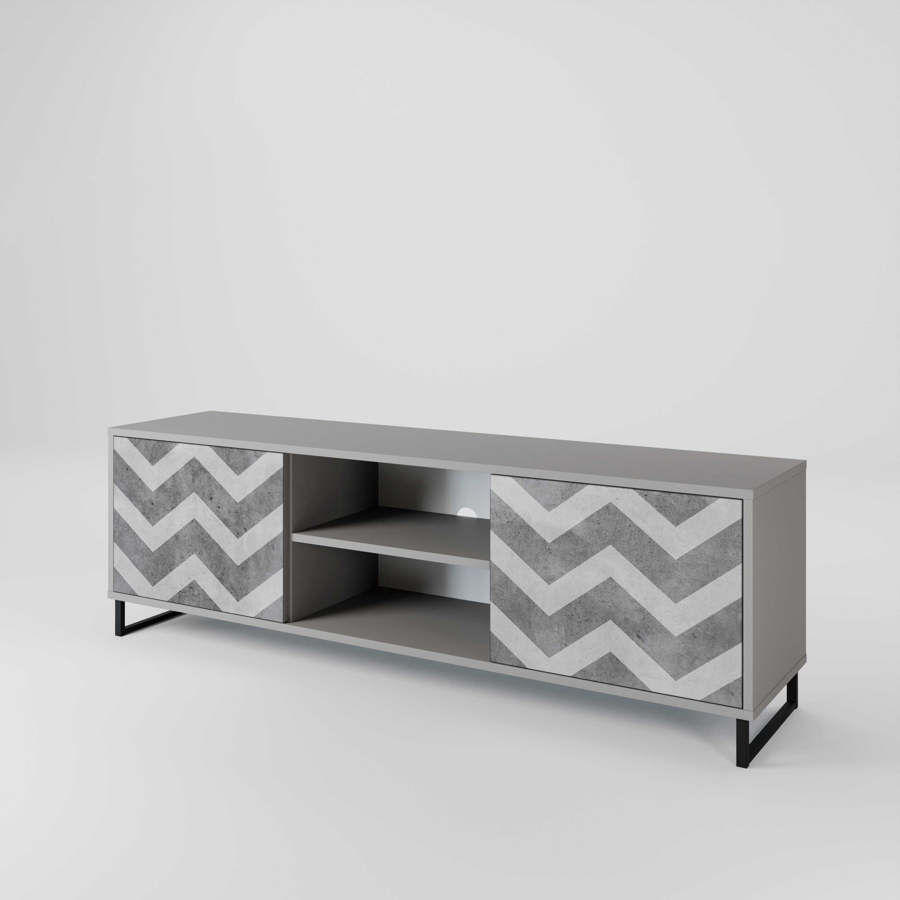 TOUGH ZIG ZAG 2-Door TV Cabinet