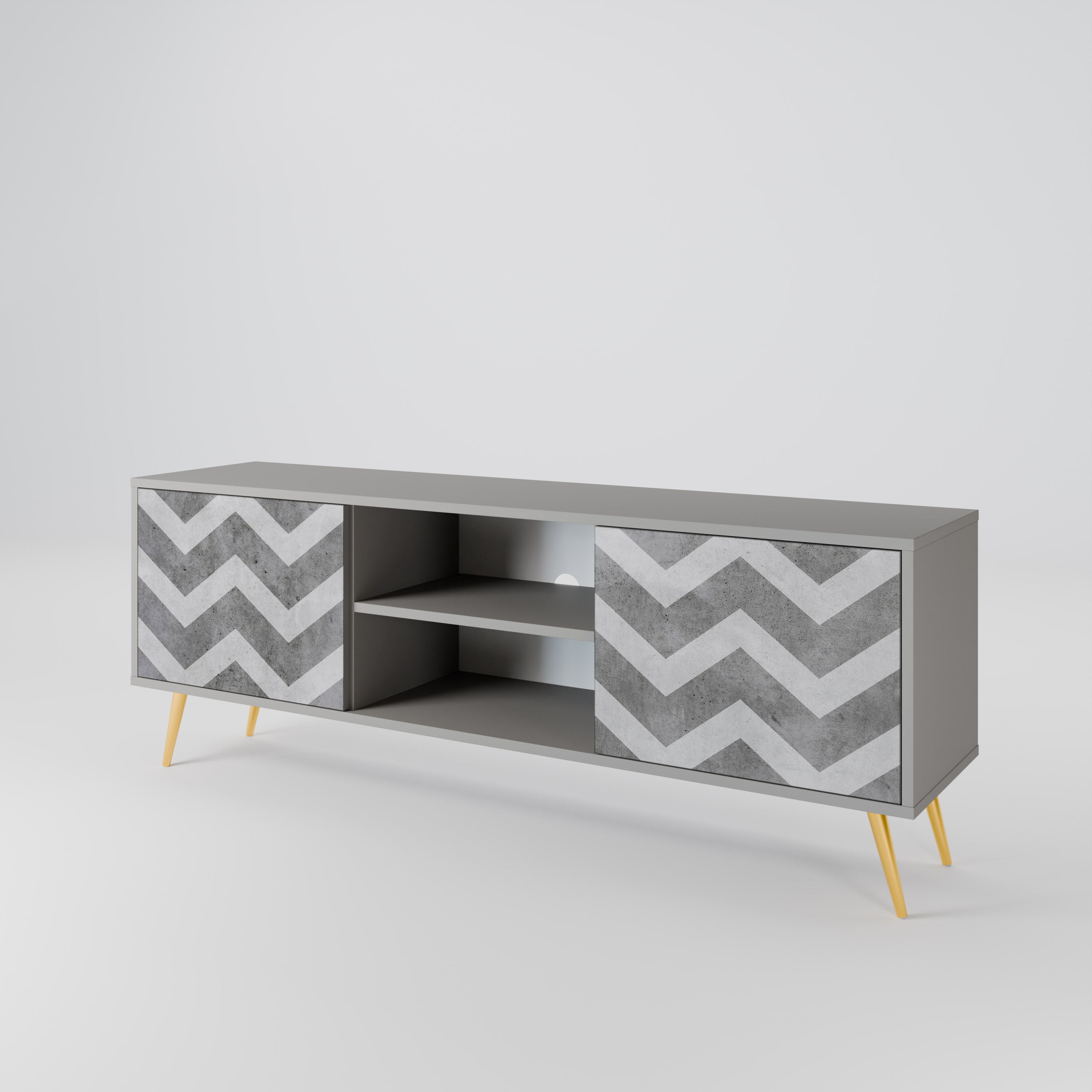 TOUGH ZIG ZAG 2-Door TV Cabinet