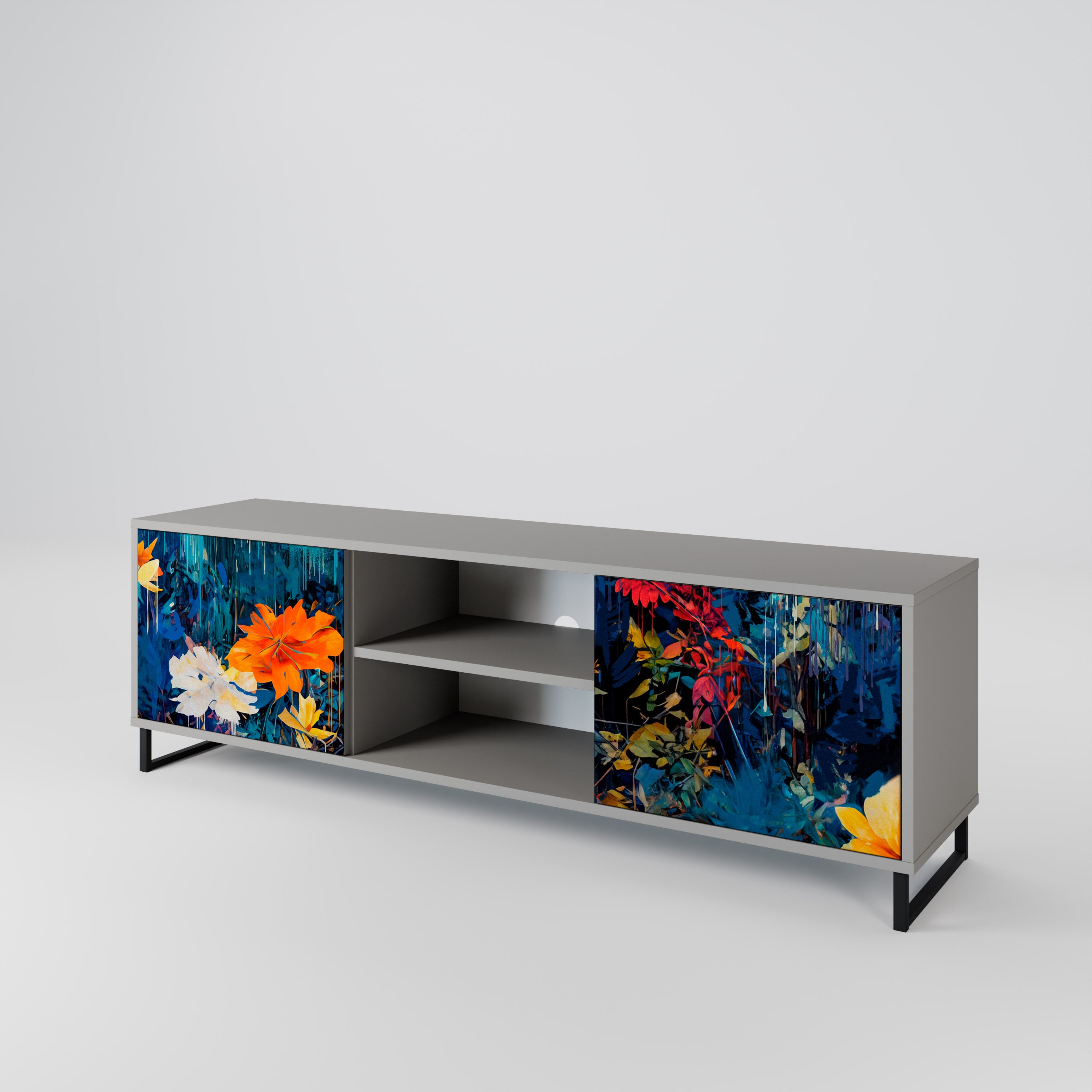 MIDNIGHT BLOSSOM 2-Door TV Cabinet