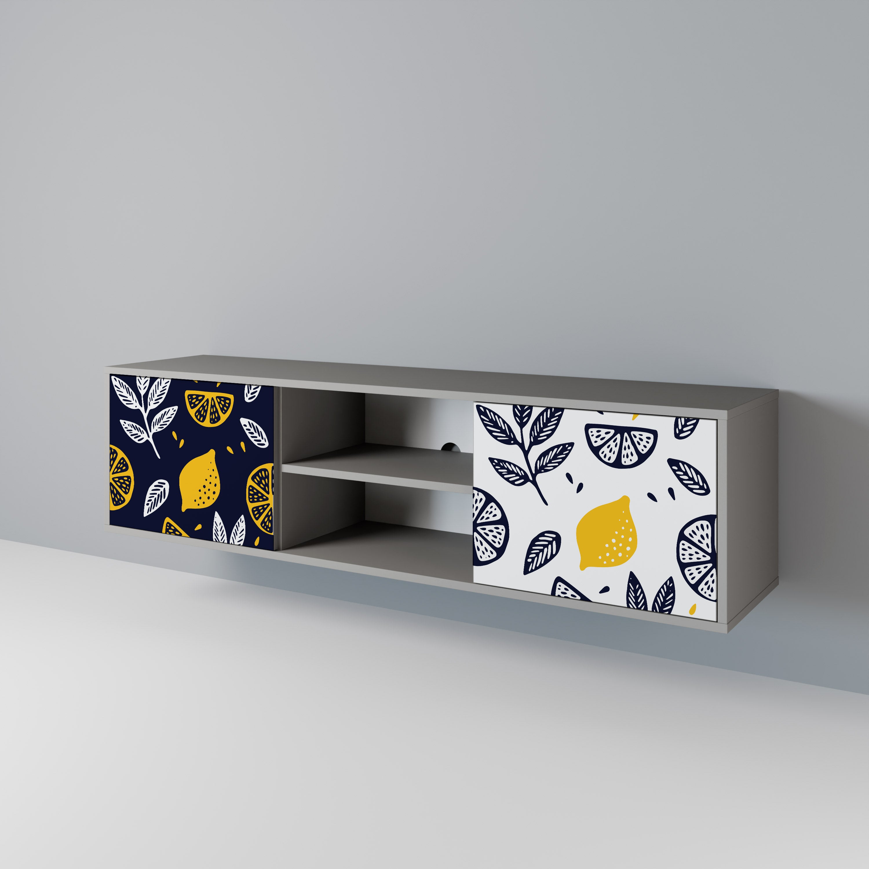 CITRUS BLACK AND WHITE Έπιπλο τηλεόρασης 2-θυρών