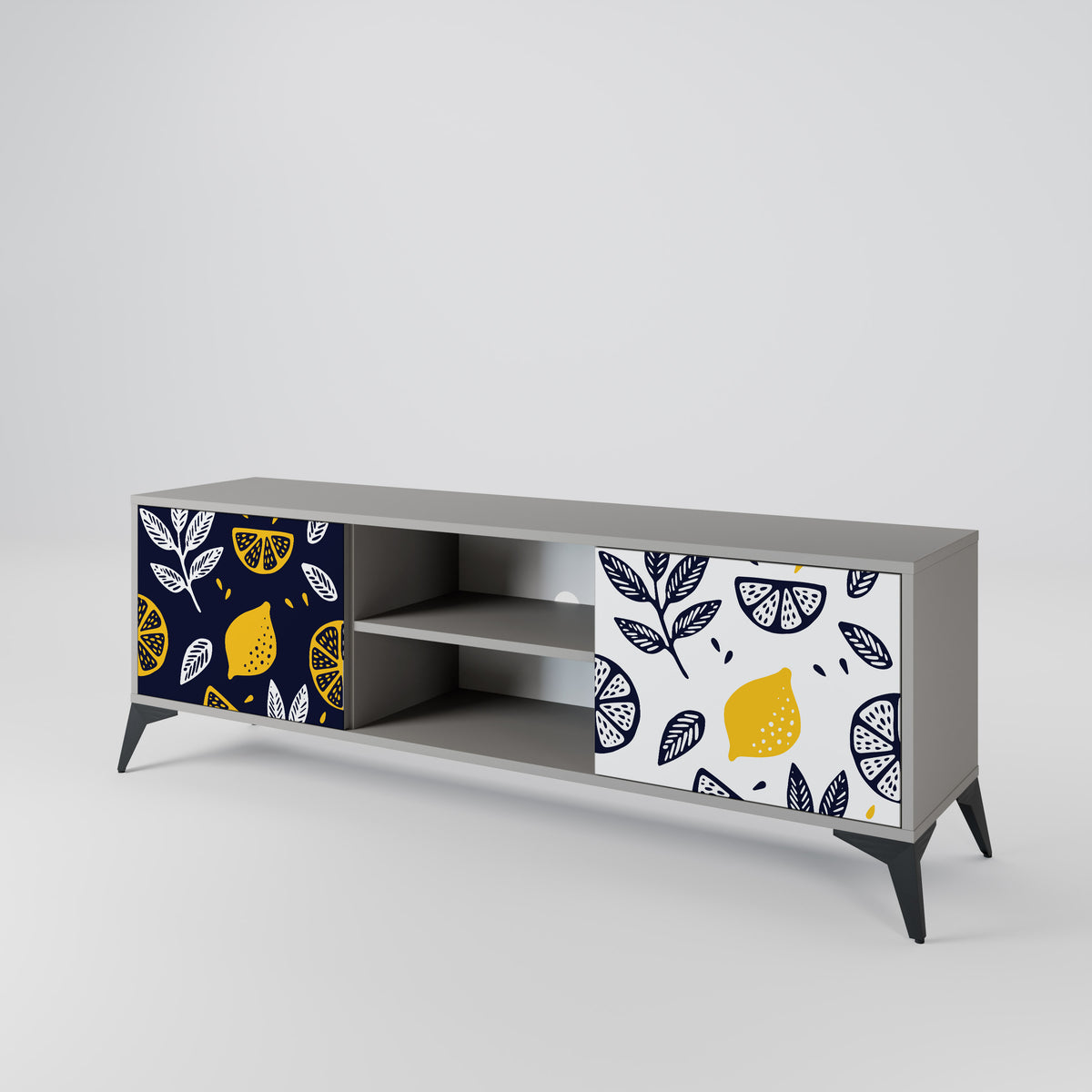 CITRUS BLACK AND WHITE Έπιπλο τηλεόρασης 2-θυρών