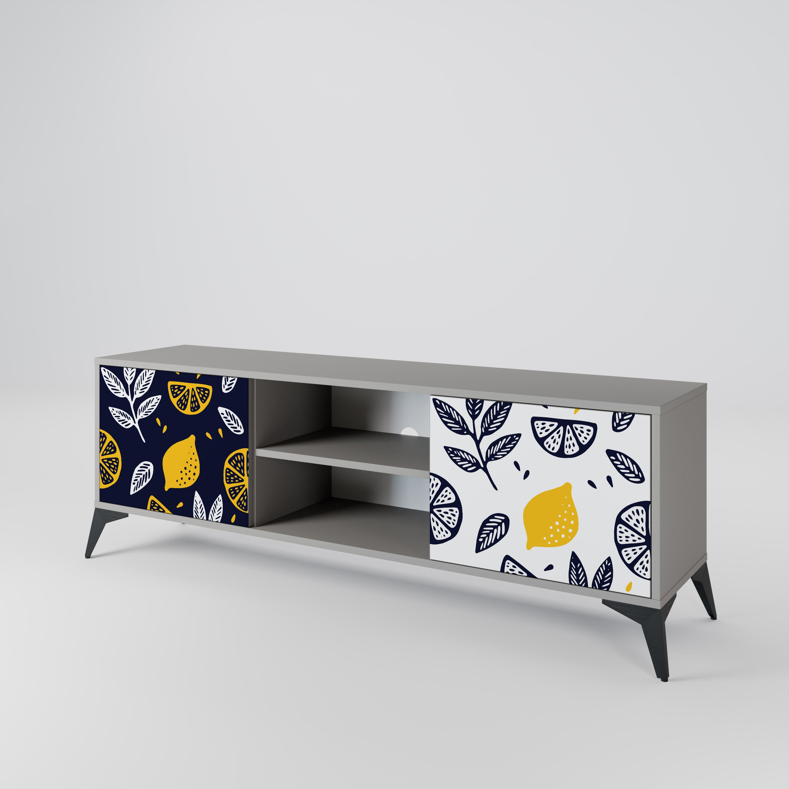 CITRUS BLACK AND WHITE Έπιπλο τηλεόρασης 2-θυρών