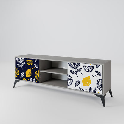 CITRUS BLACK AND WHITE 2-Door TV Cabinet