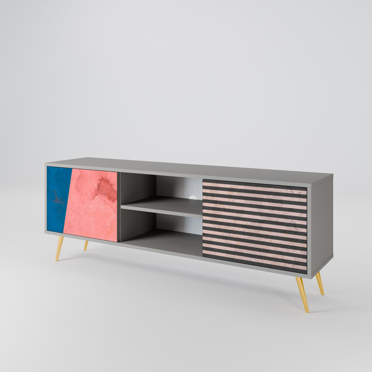 GLAMOROUS STRIPE 2-Door TV Cabinet
