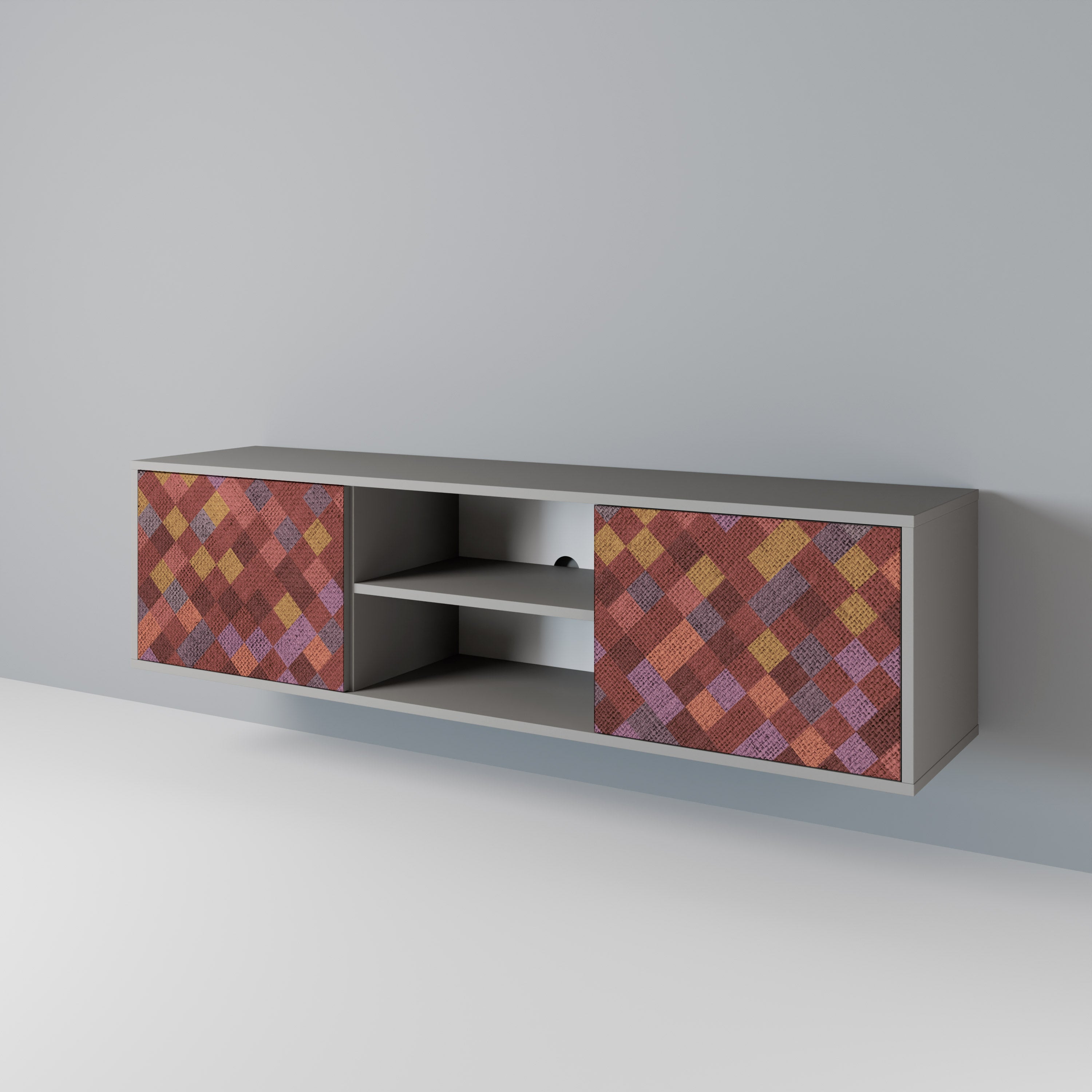 PAINTED SQUARES 2-Door TV Cabinet