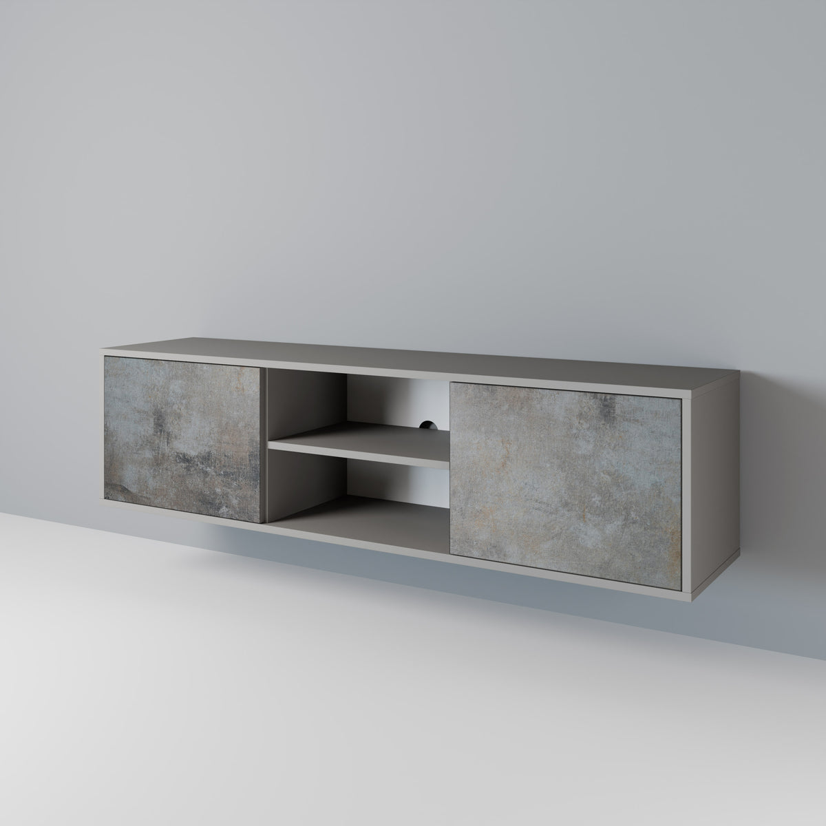 CONCRETE WALL Mueble de TV de 2 Puertas