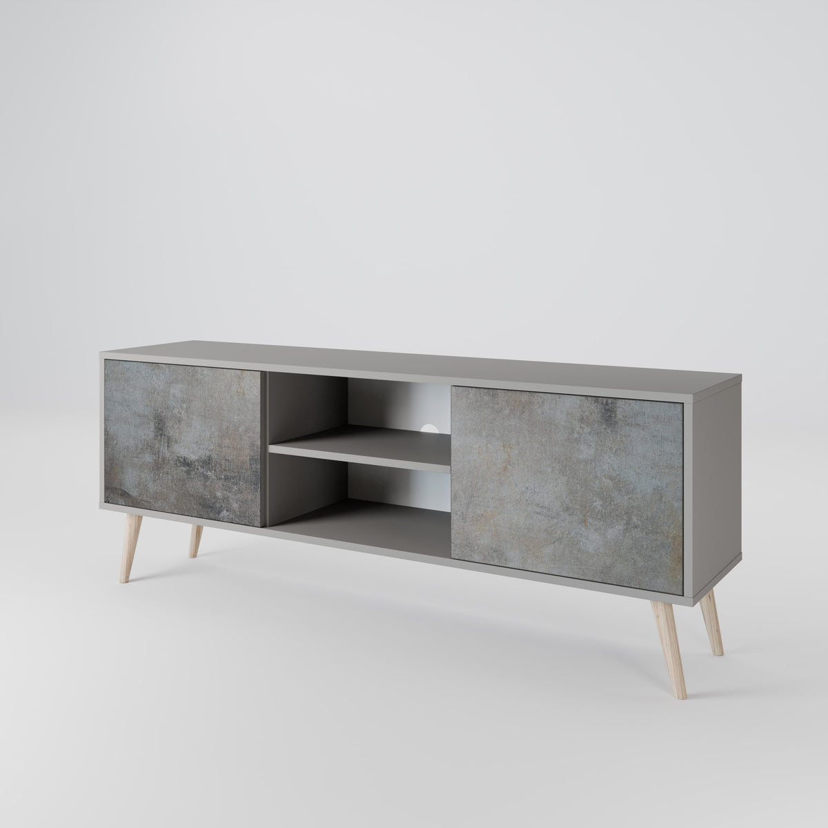 CONCRETE WALL Mueble de TV de 2 Puertas
