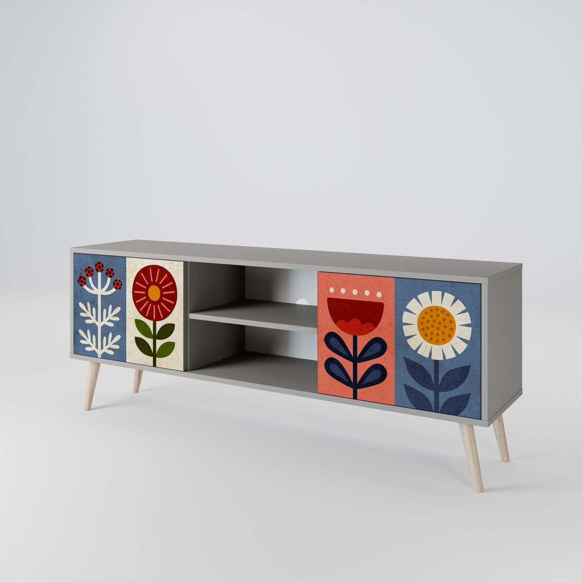 SCANDIC FLOWERET 2-Door TV Cabinet