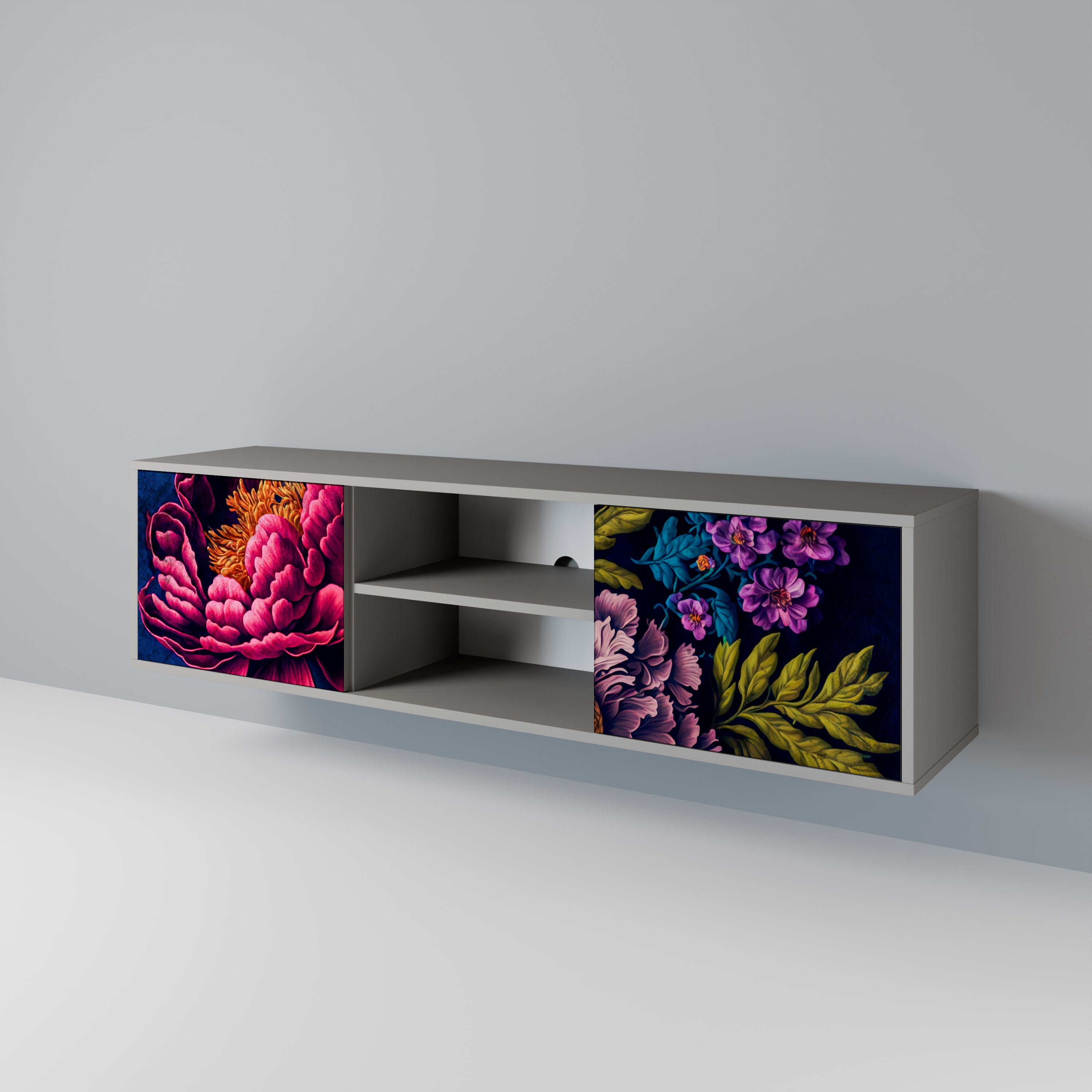 BLOOMING ELEGANCE Mueble de TV de 2 Puertas