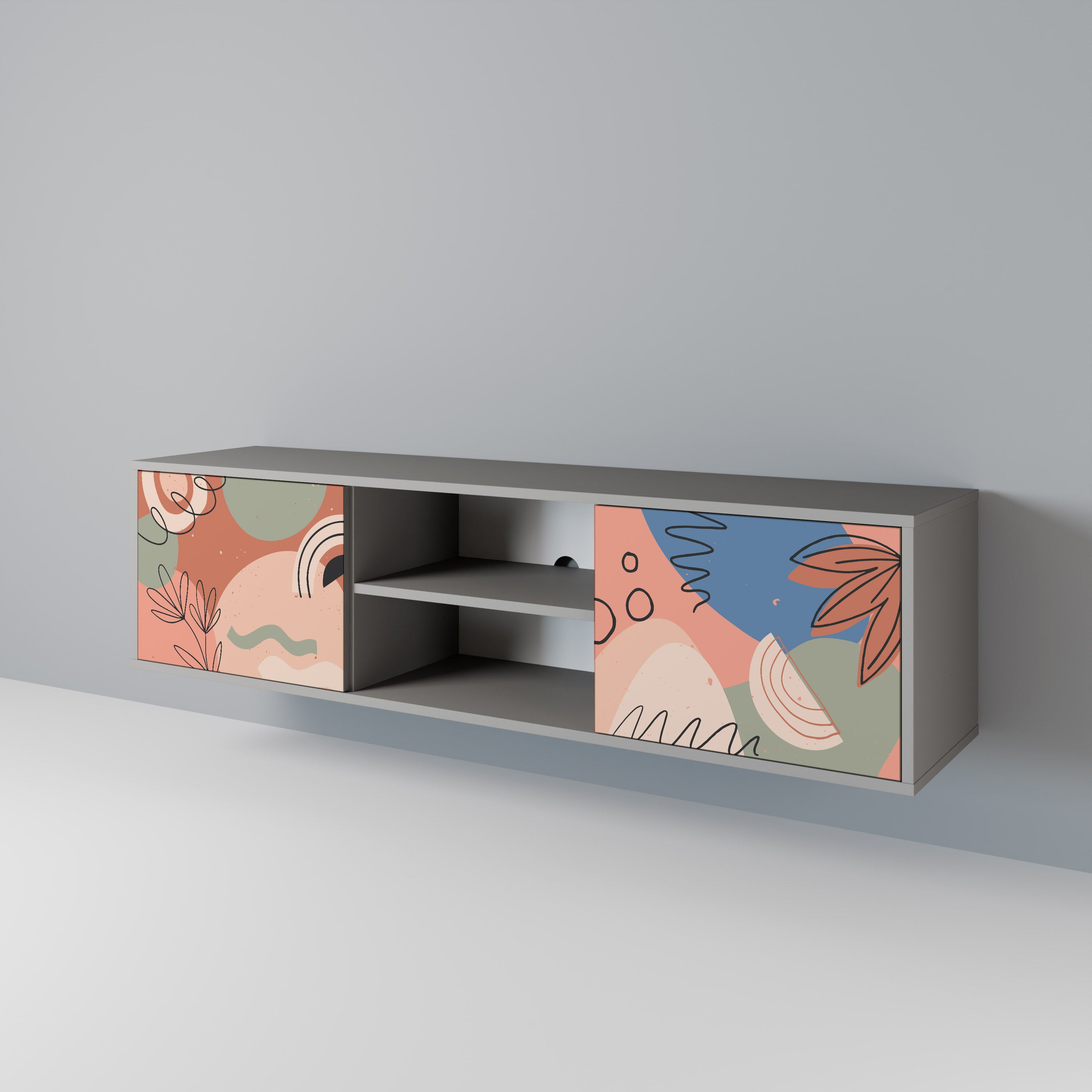 PASTEL DESTINY Mueble de TV de 2 Puertas