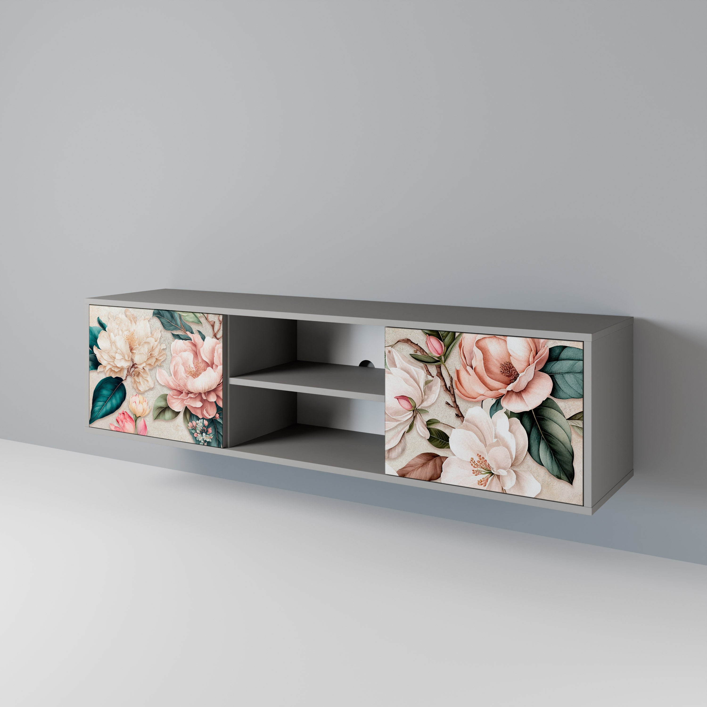 FLORAL GRACE Mueble de TV de 2 Puertas