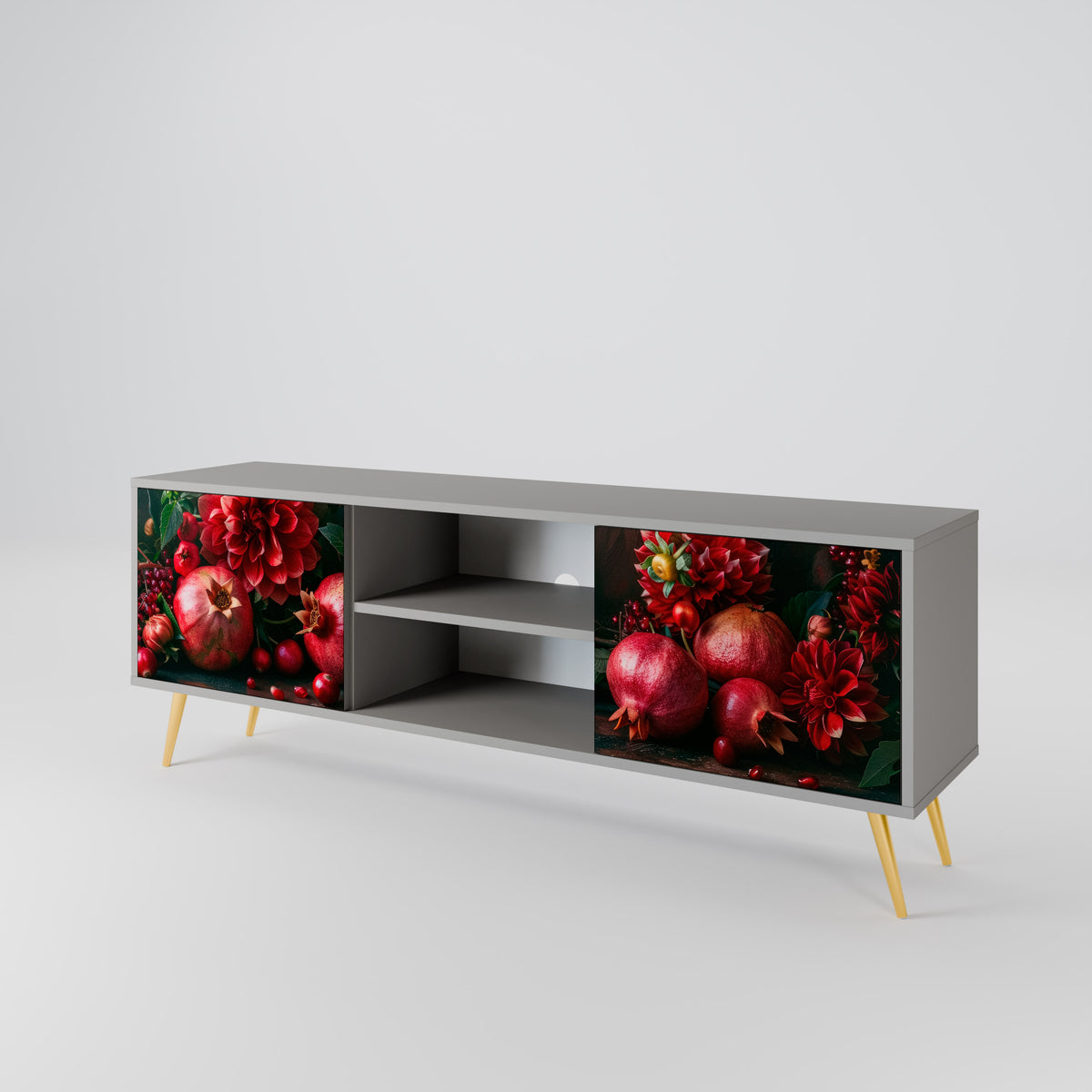 DAHLIAS AND POMEGRANATES Mueble de TV de 2 Puertas