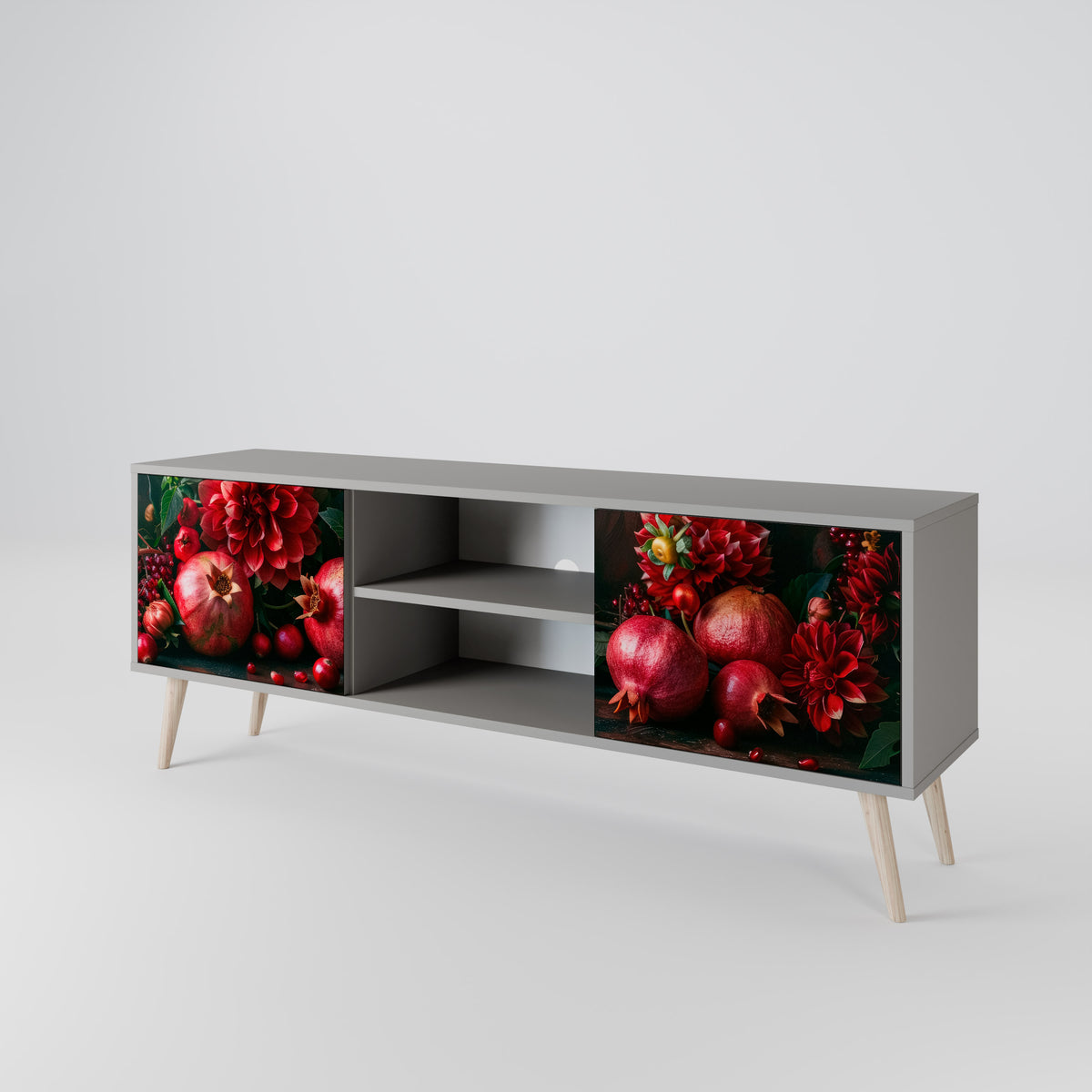 DAHLIAS AND POMEGRANATES Mueble de TV de 2 Puertas