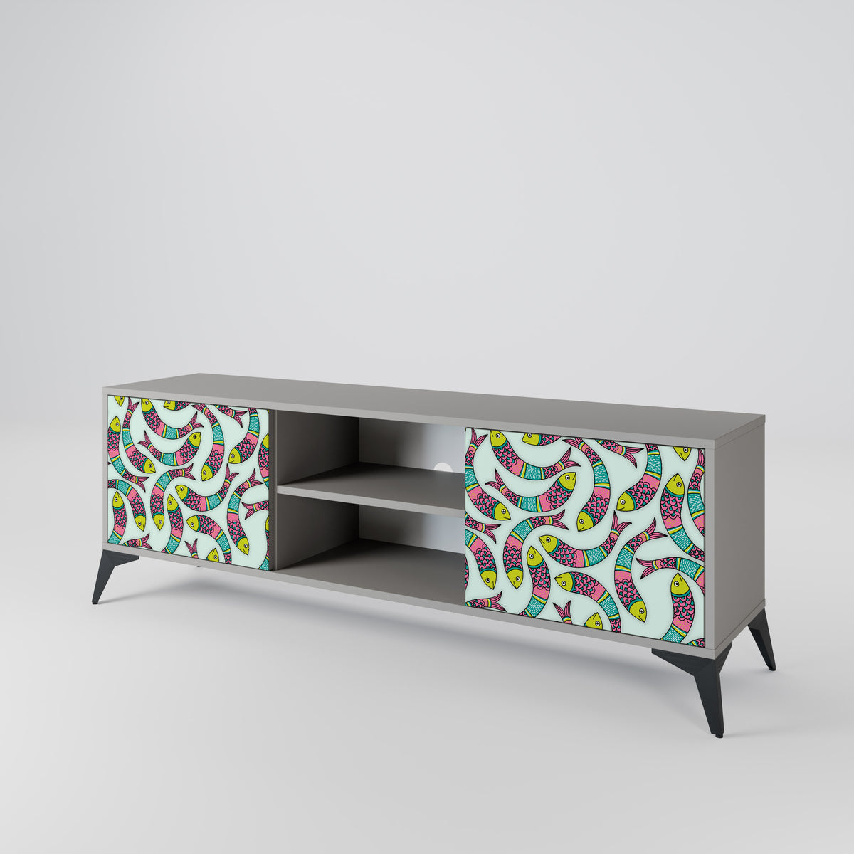 INDIAN FISH Mueble de TV de 2 Puertas