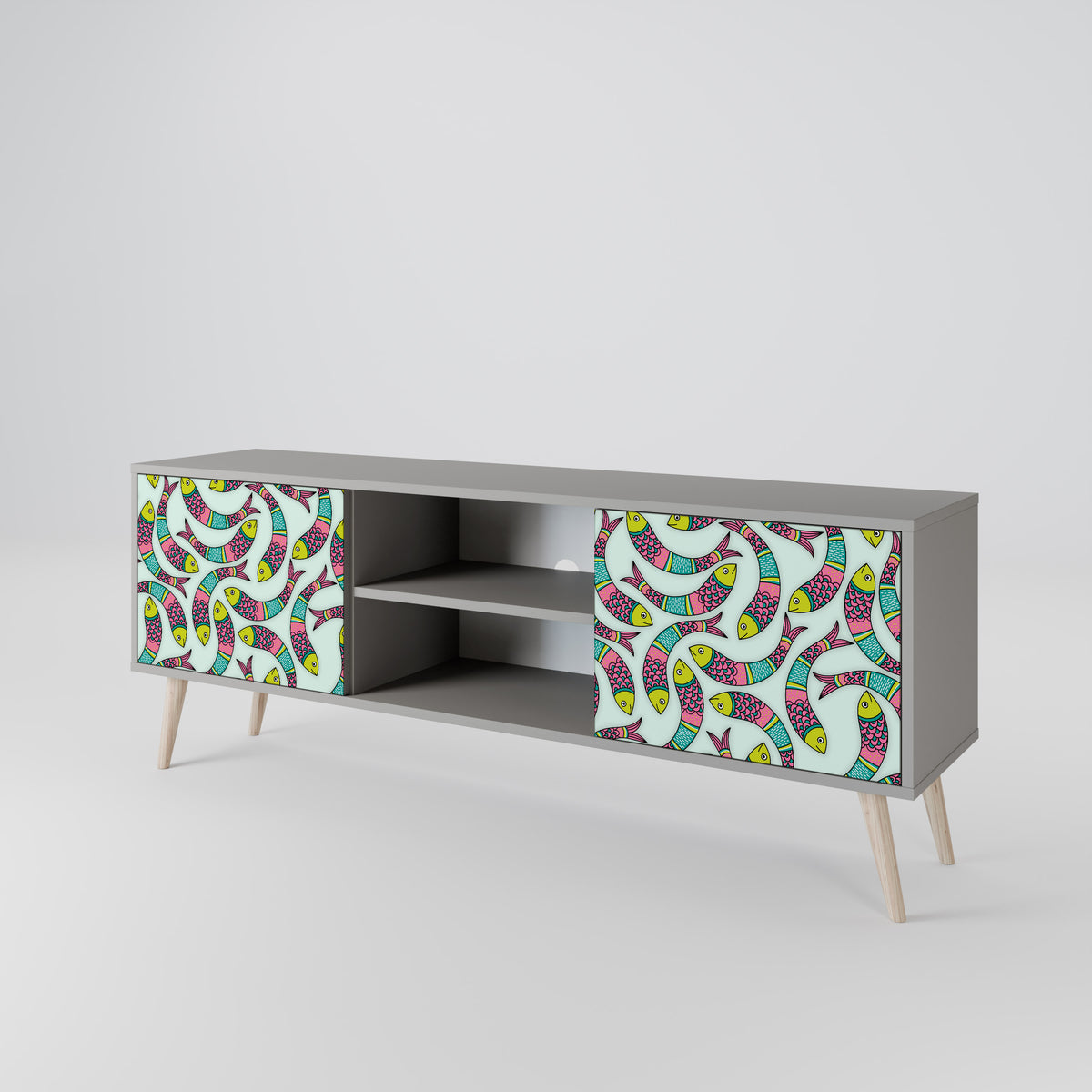 INDIAN FISH Mueble de TV de 2 Puertas
