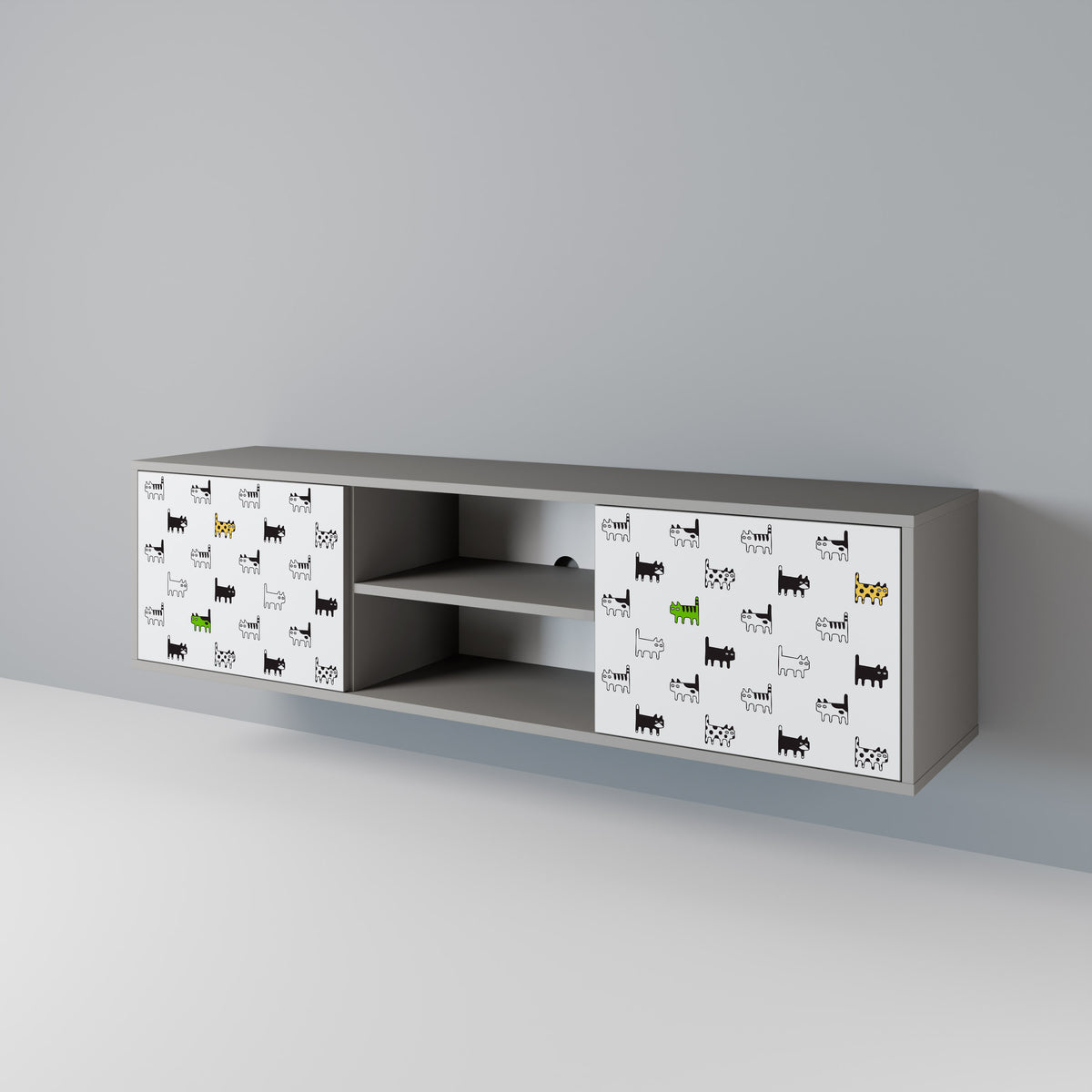 CATS COMPILATION Mueble de TV de 2 Puertas