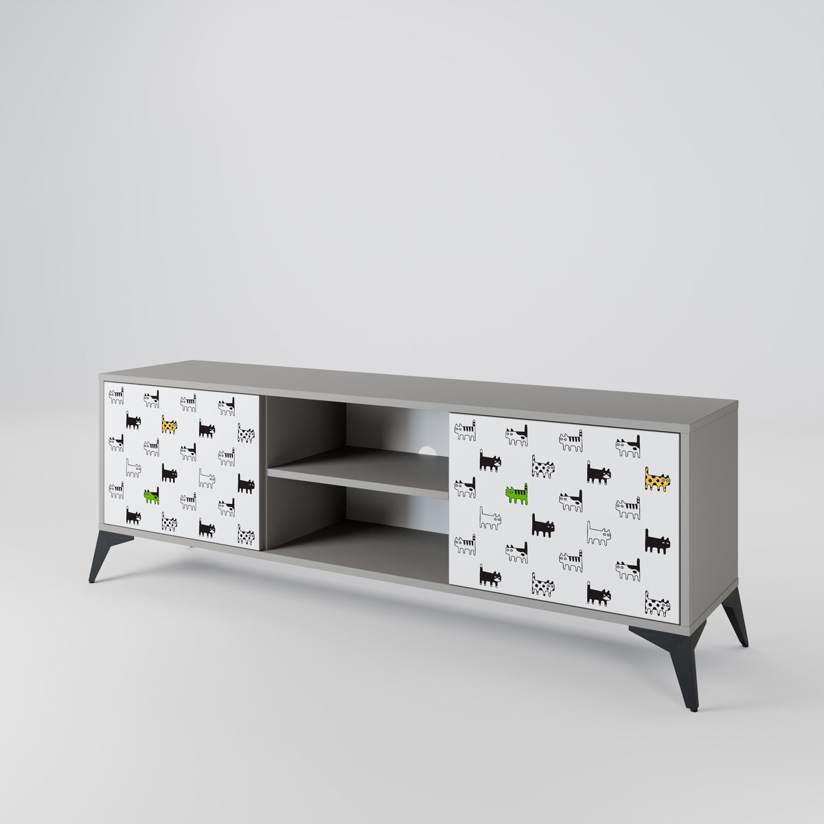 CATS COMPILATION Mueble de TV de 2 Puertas