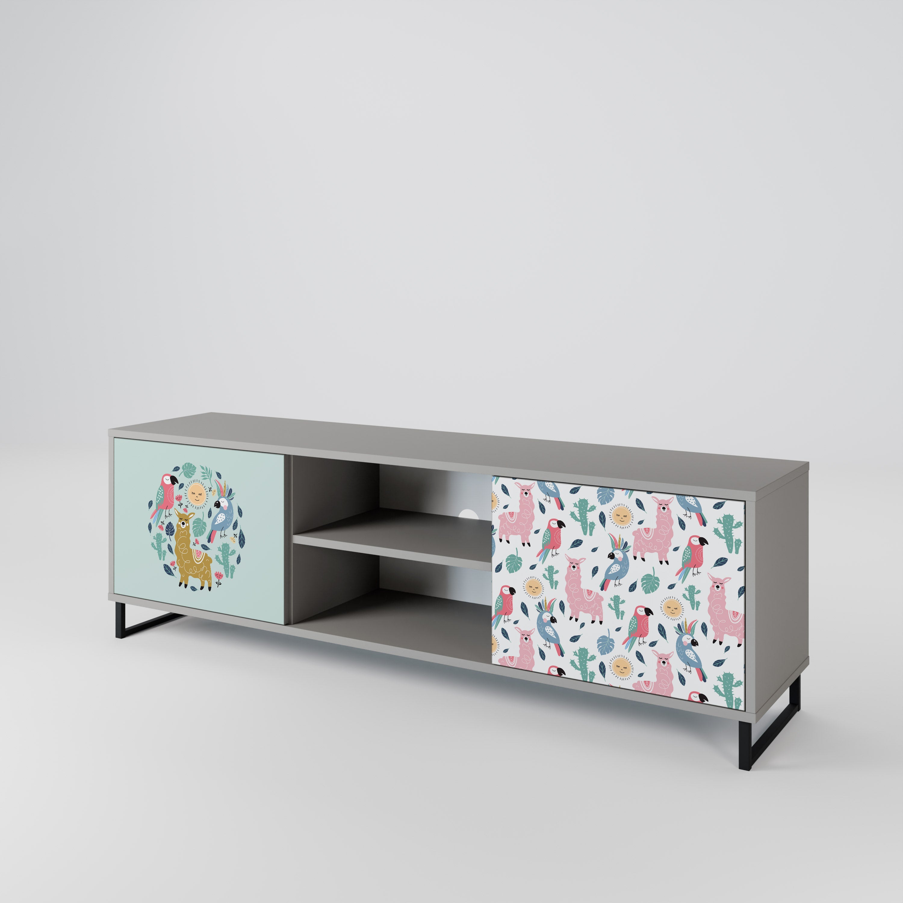 COLORFUL ALPACAS 2-Door TV Cabinet