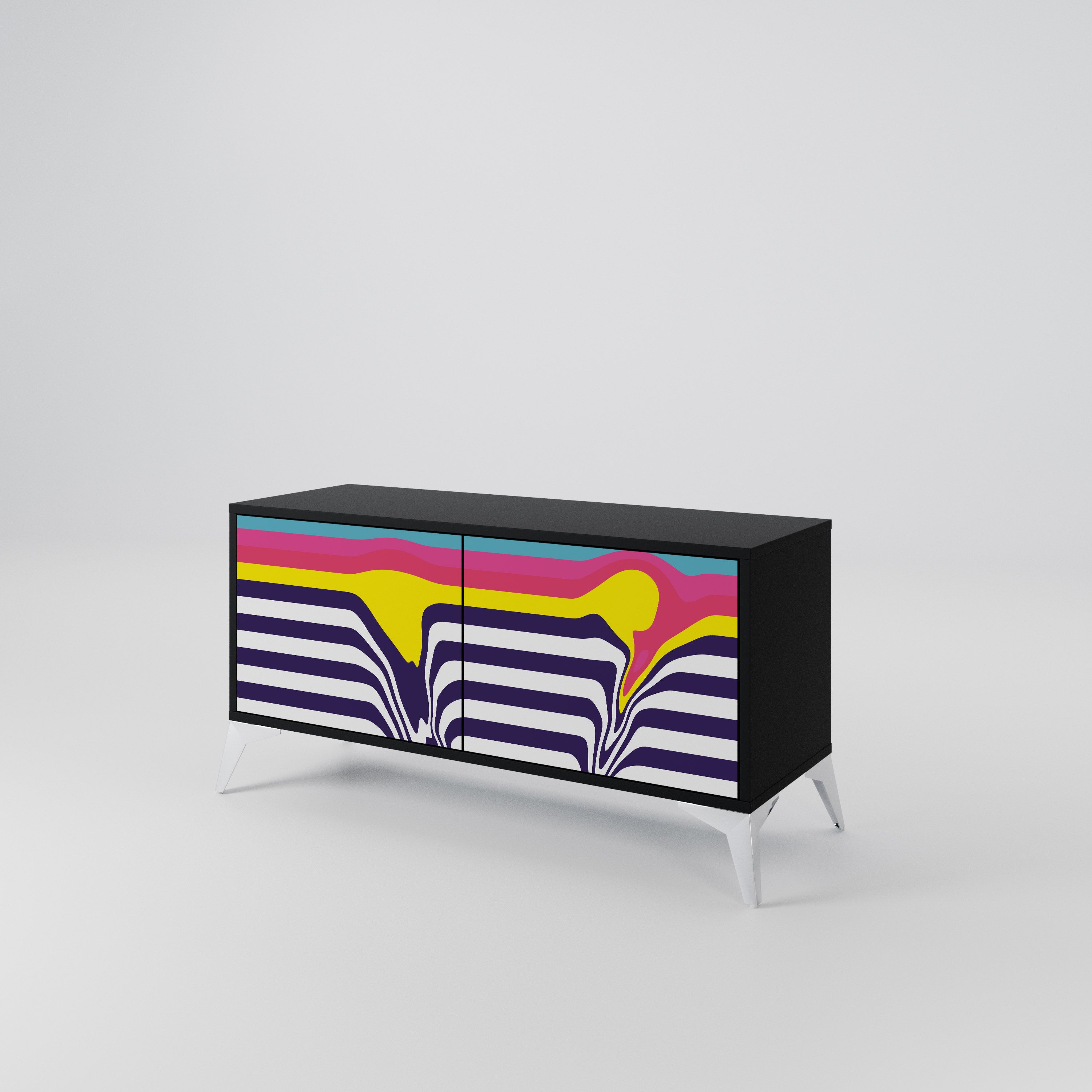 COLORFUL DIVERSION Compact 2-Door TV Cabinet
