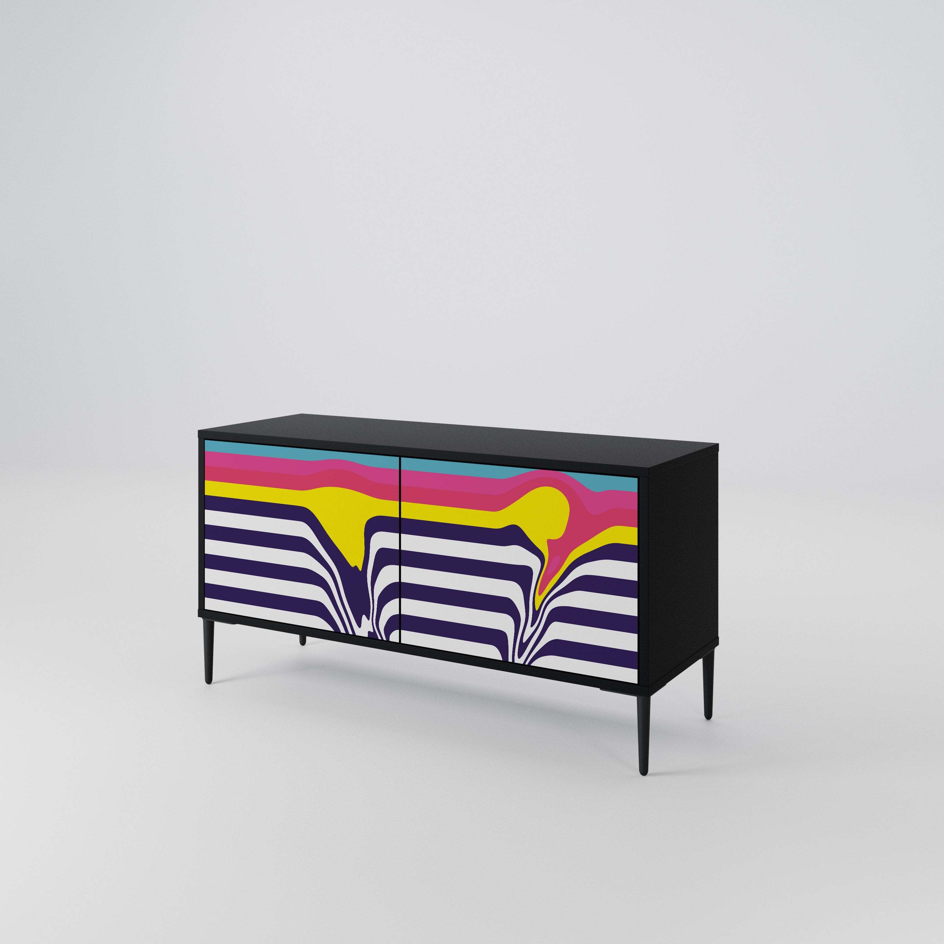 COLORFUL DIVERSION Compact 2-Door TV Cabinet