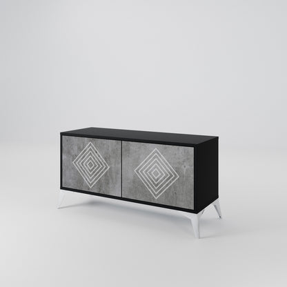 POLYGONAL ARTISTRY Kompaktes 2-türiges TV-Lowboard