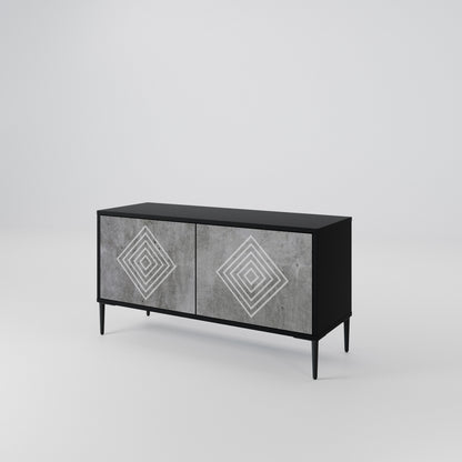 POLYGONAL ARTISTRY Kompaktes 2-türiges TV-Lowboard