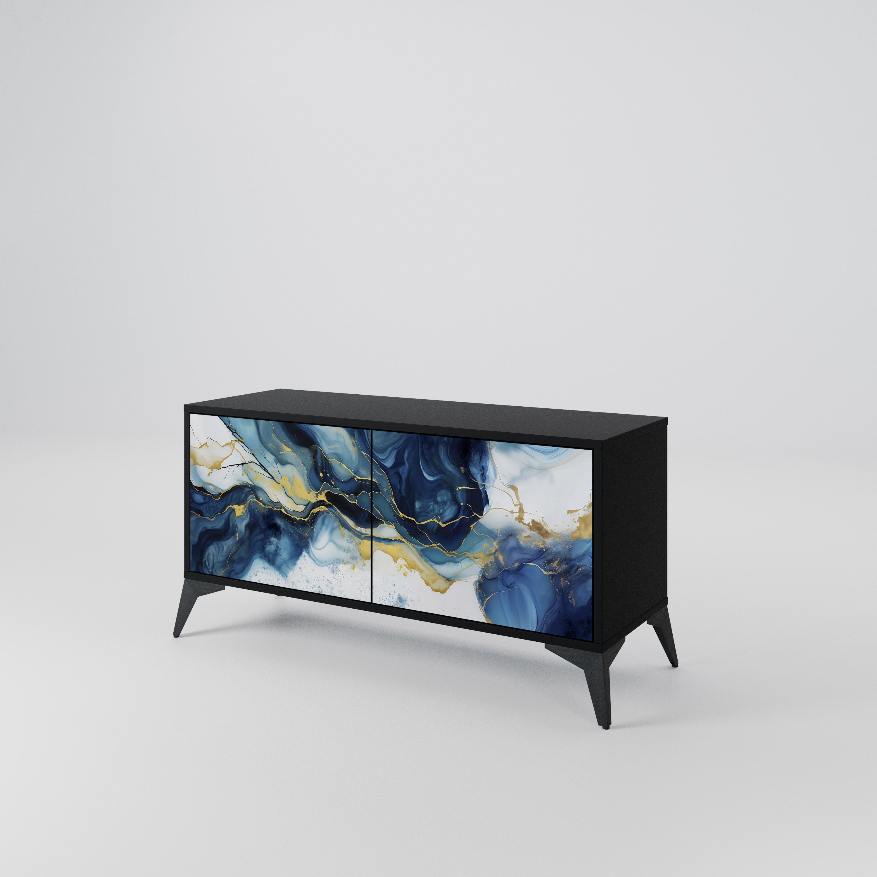 INKY MARBLE Compact 2-Door TV Cabinet