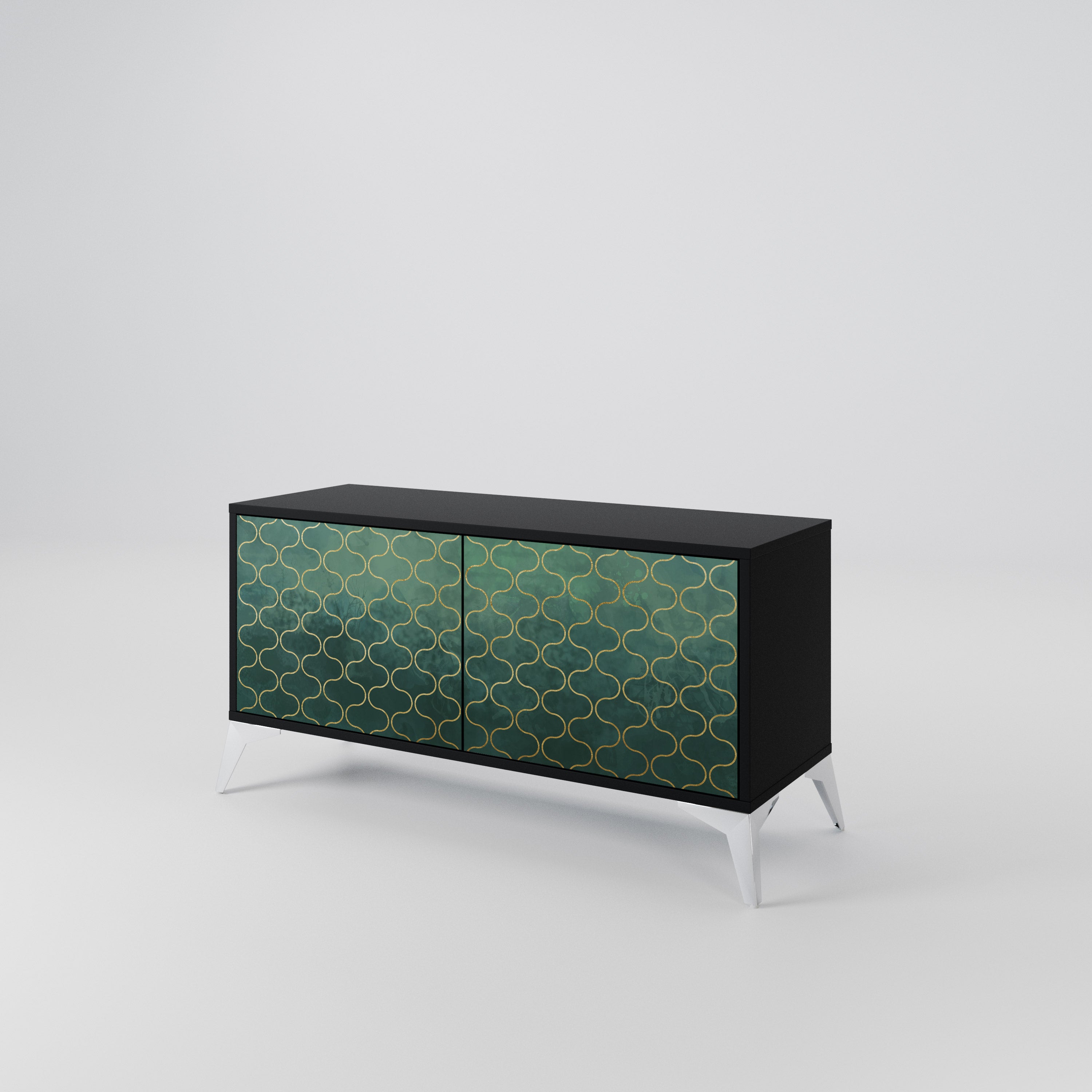 TESSELATED GREENERY Compact 2-Door TV Cabinet
