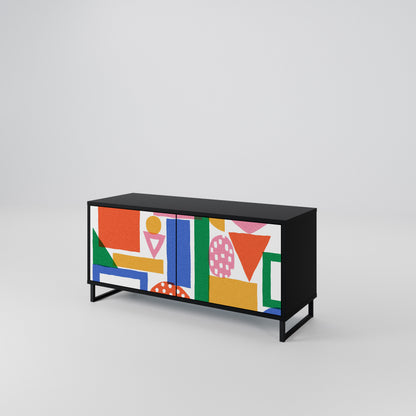 GEOMETRIC GLIMMER Kompakt TV-bänk med 2 dörrar