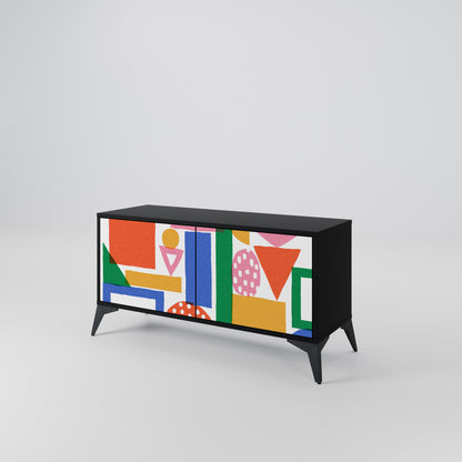 GEOMETRIC GLIMMER Kompakt TV-bänk med 2 dörrar