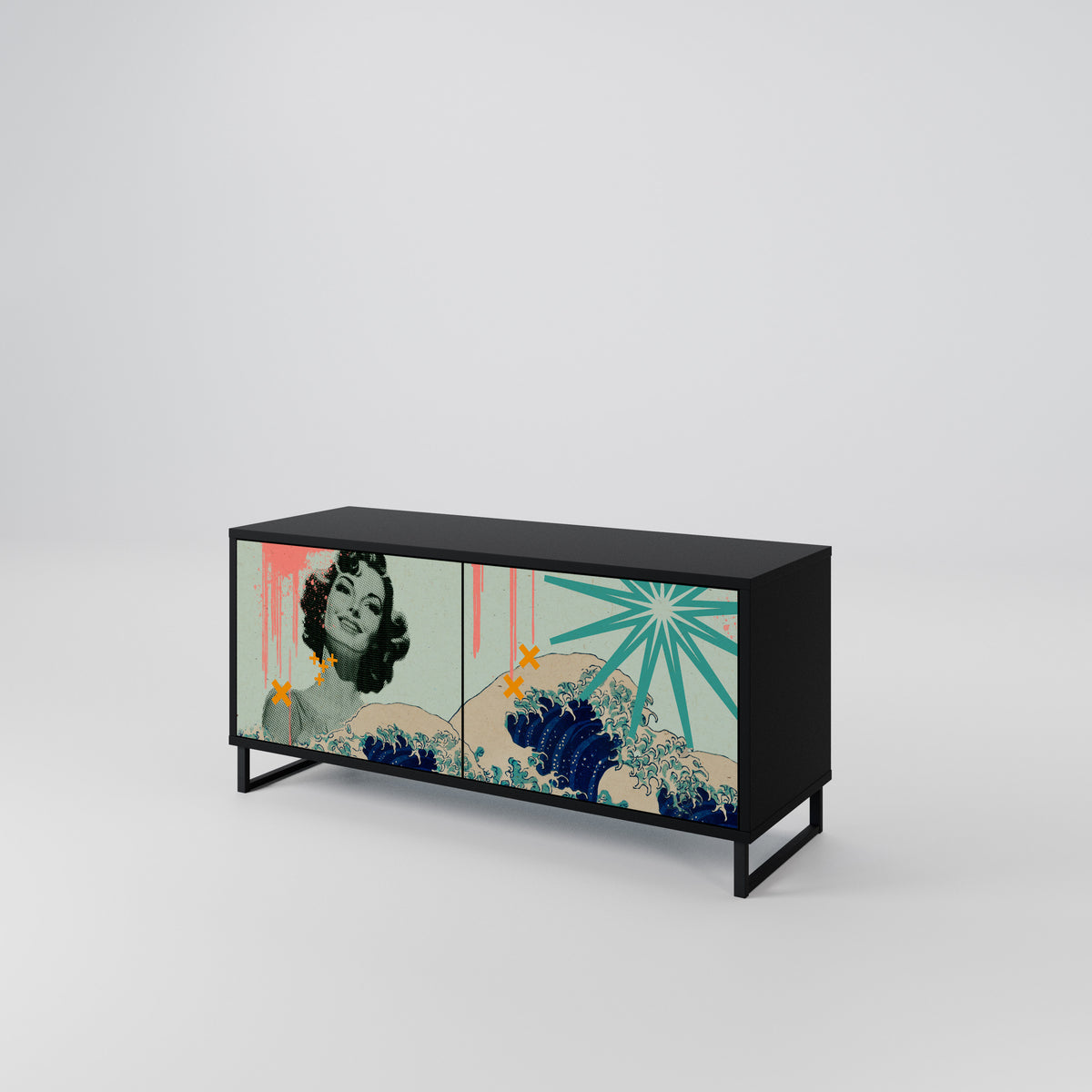 KANAGAWA BEAUTY Mobile TV Compatto a 2 Ante