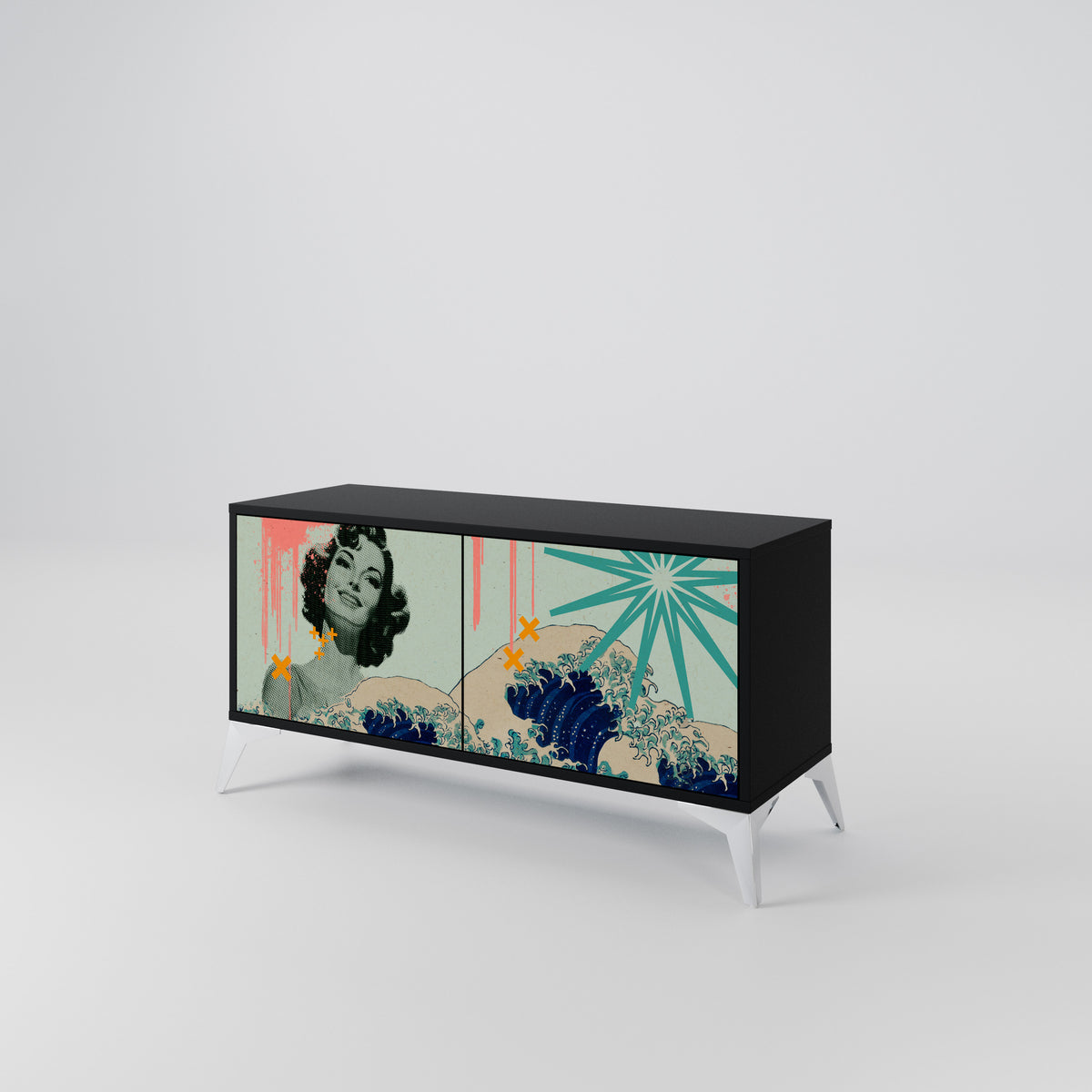 KANAGAWA BEAUTY Mobile TV Compatto a 2 Ante