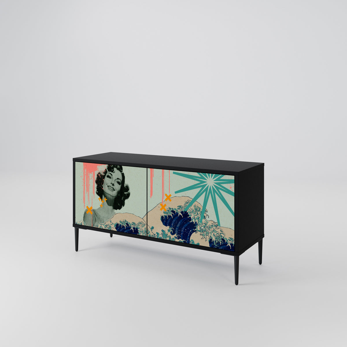 KANAGAWA BEAUTY Mobile TV Compatto a 2 Ante