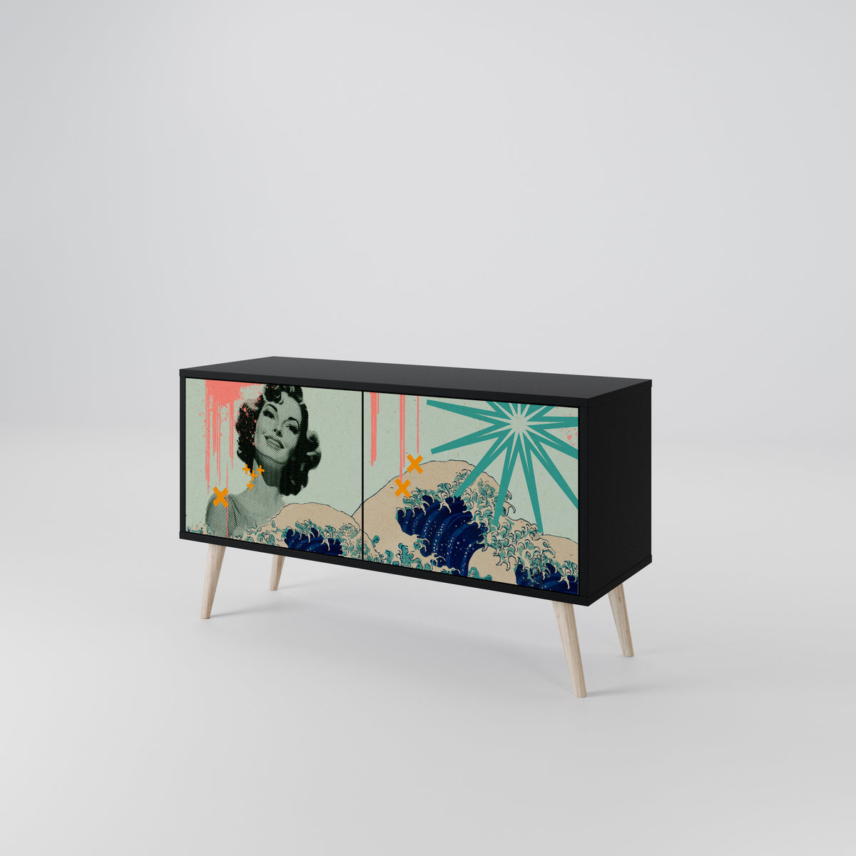 KANAGAWA BEAUTY Mobile TV Compatto a 2 Ante