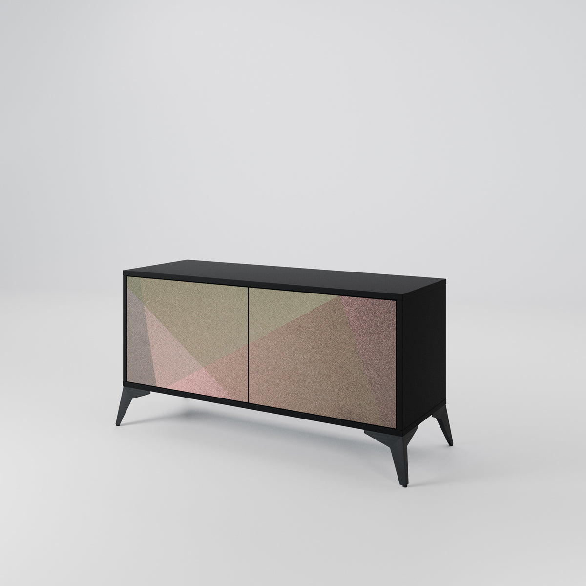 BEIGE GEOMETRY Mobile TV Compatto a 2 Ante