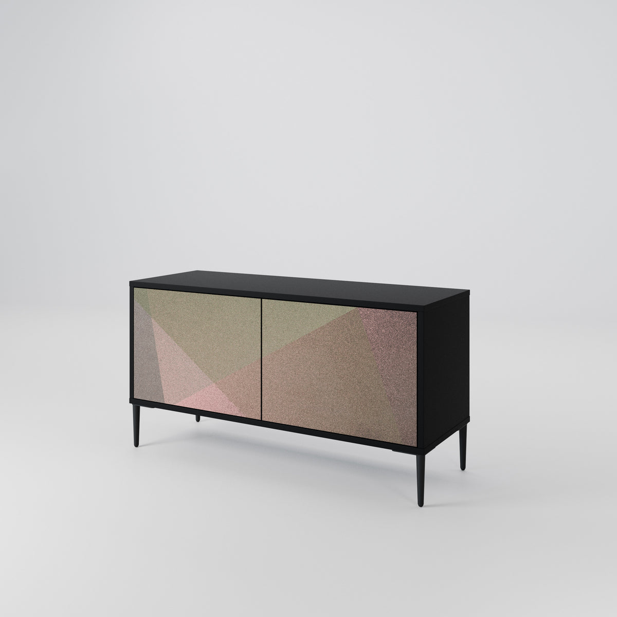 BEIGE GEOMETRY Mobile TV Compatto a 2 Ante