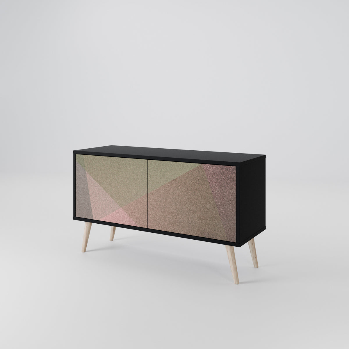 BEIGE GEOMETRY Mobile TV Compatto a 2 Ante