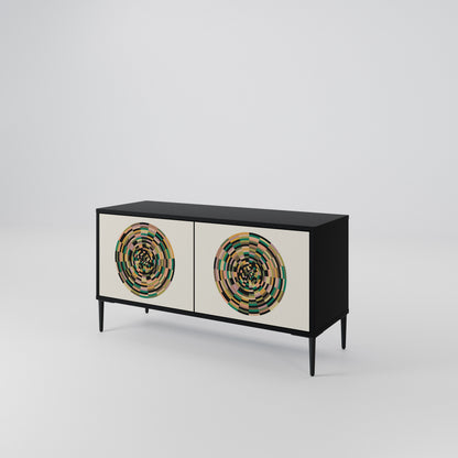 GREEN CIRCLES Compact 2-Door TV Cabinet
