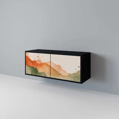 WATERCOLOUR PEAKS Kompaktní dvoudveřový TV stolek