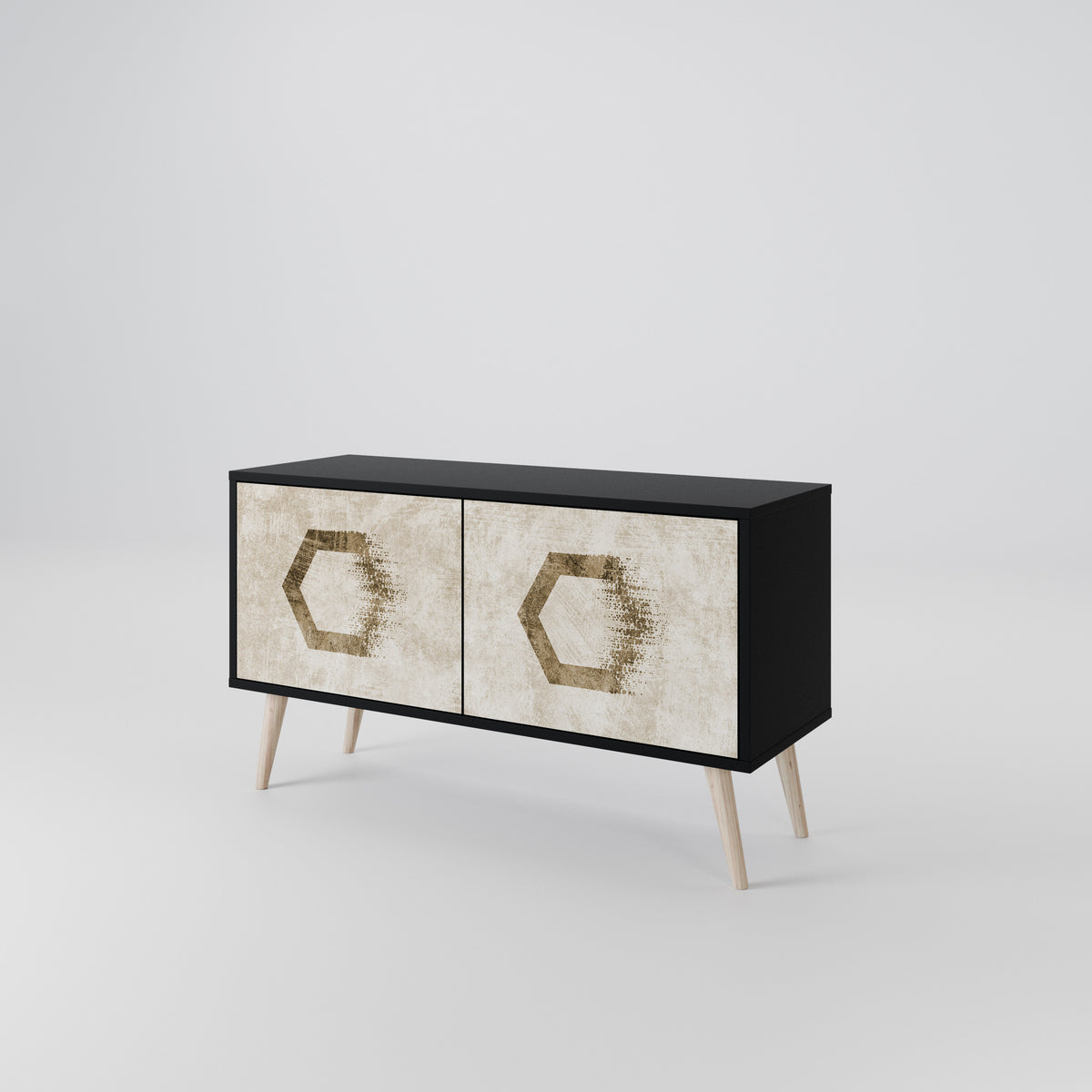 HEXAGONAL SHAPES Mueble de TV Compacto de 2 puertas