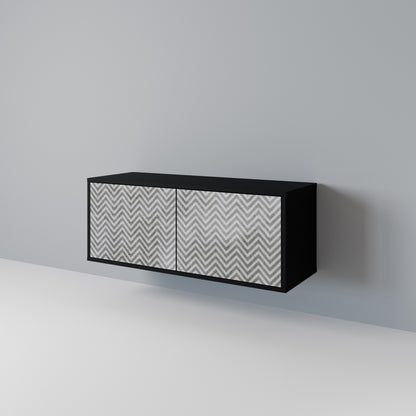 CONCRETE ZIG ZAG Mobile TV Compatto a 2 Ante