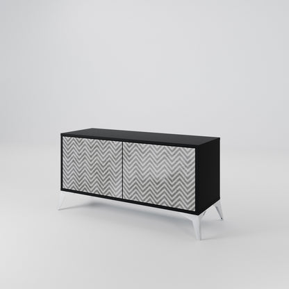 CONCRETE ZIG ZAG Mobile TV Compatto a 2 Ante