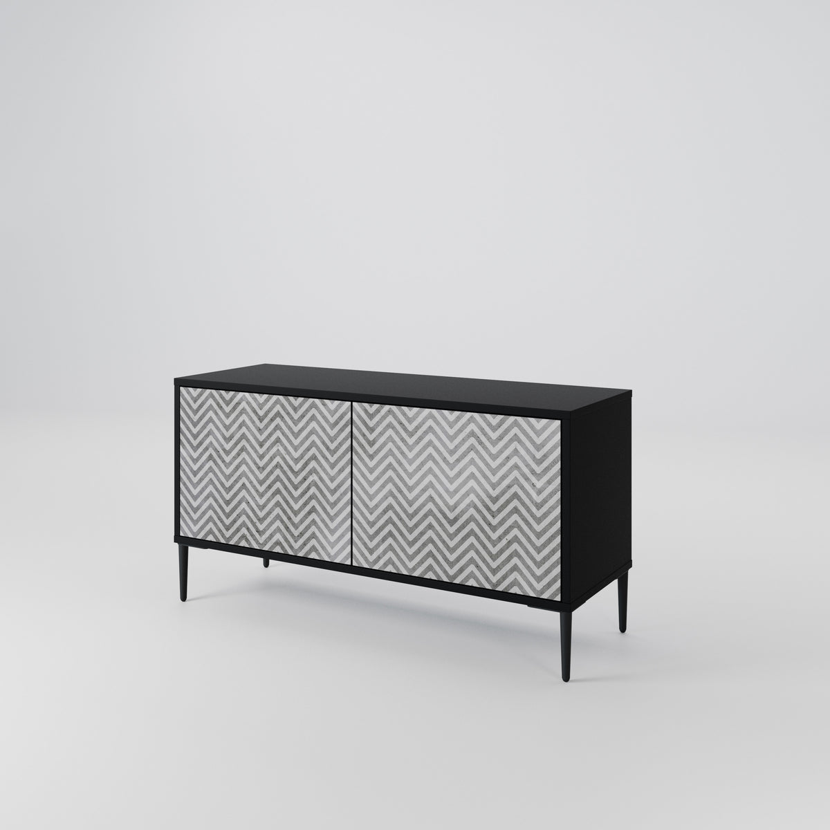 CONCRETE ZIG ZAG Mobile TV Compatto a 2 Ante