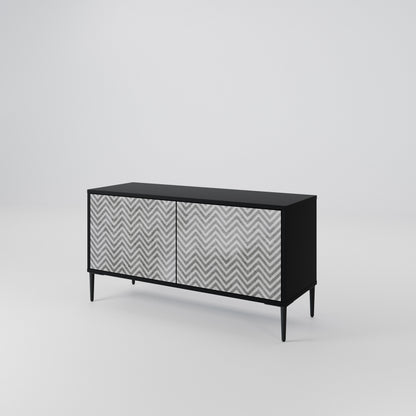 CONCRETE ZIG ZAG Mobile TV Compatto a 2 Ante