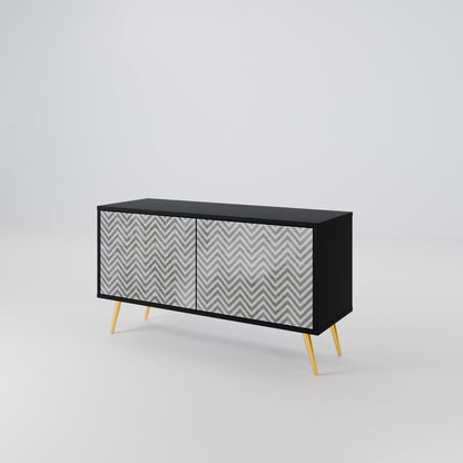 CONCRETE ZIG ZAG Mobile TV Compatto a 2 Ante