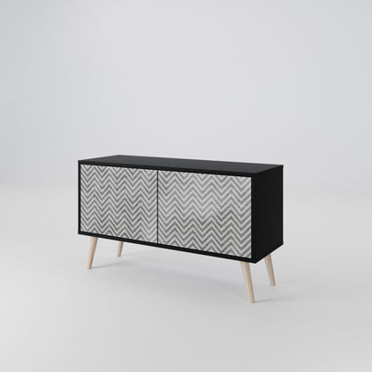 CONCRETE ZIG ZAG Mobile TV Compatto a 2 Ante