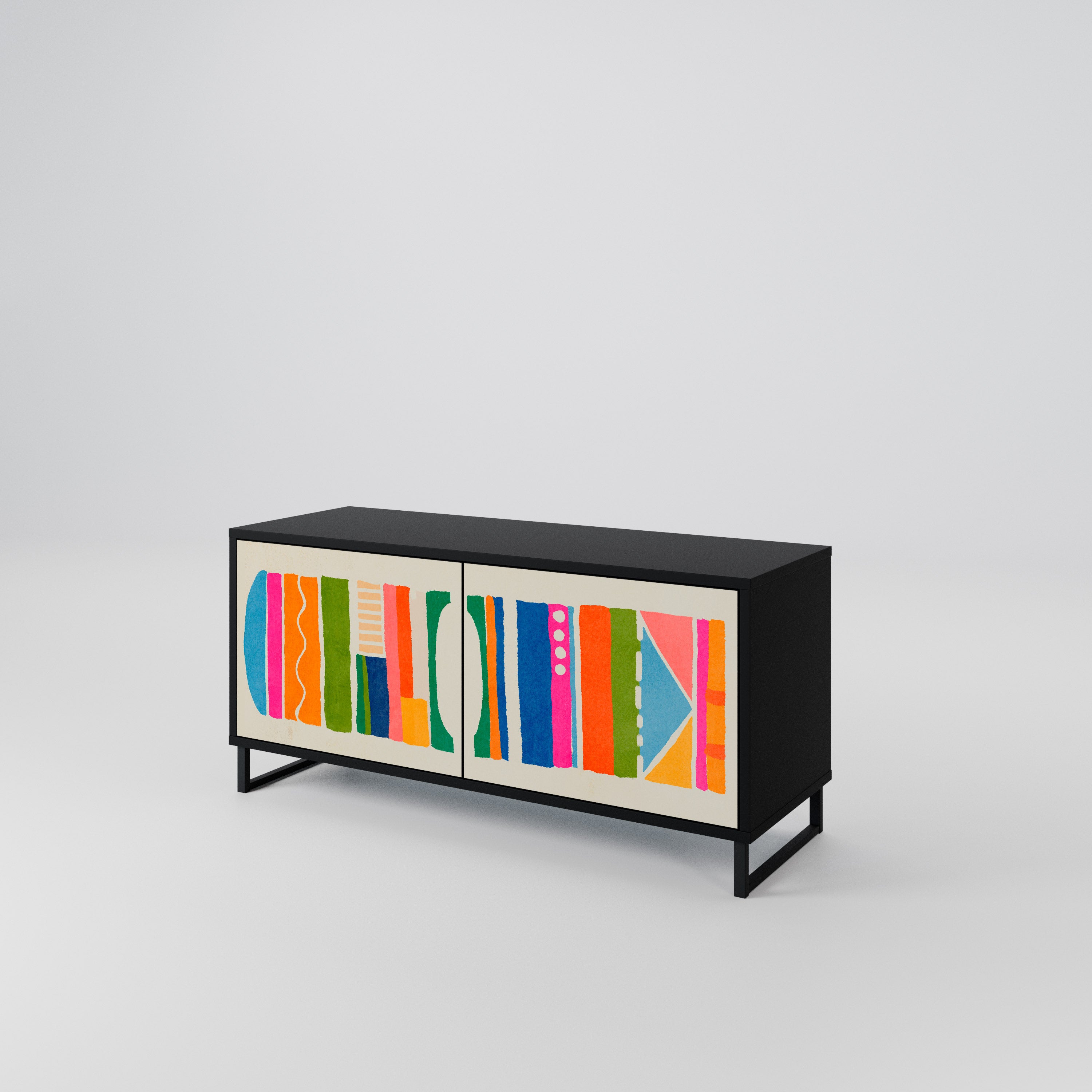 GEOMETRIC SHINE Compact 2-Door TV Cabinet