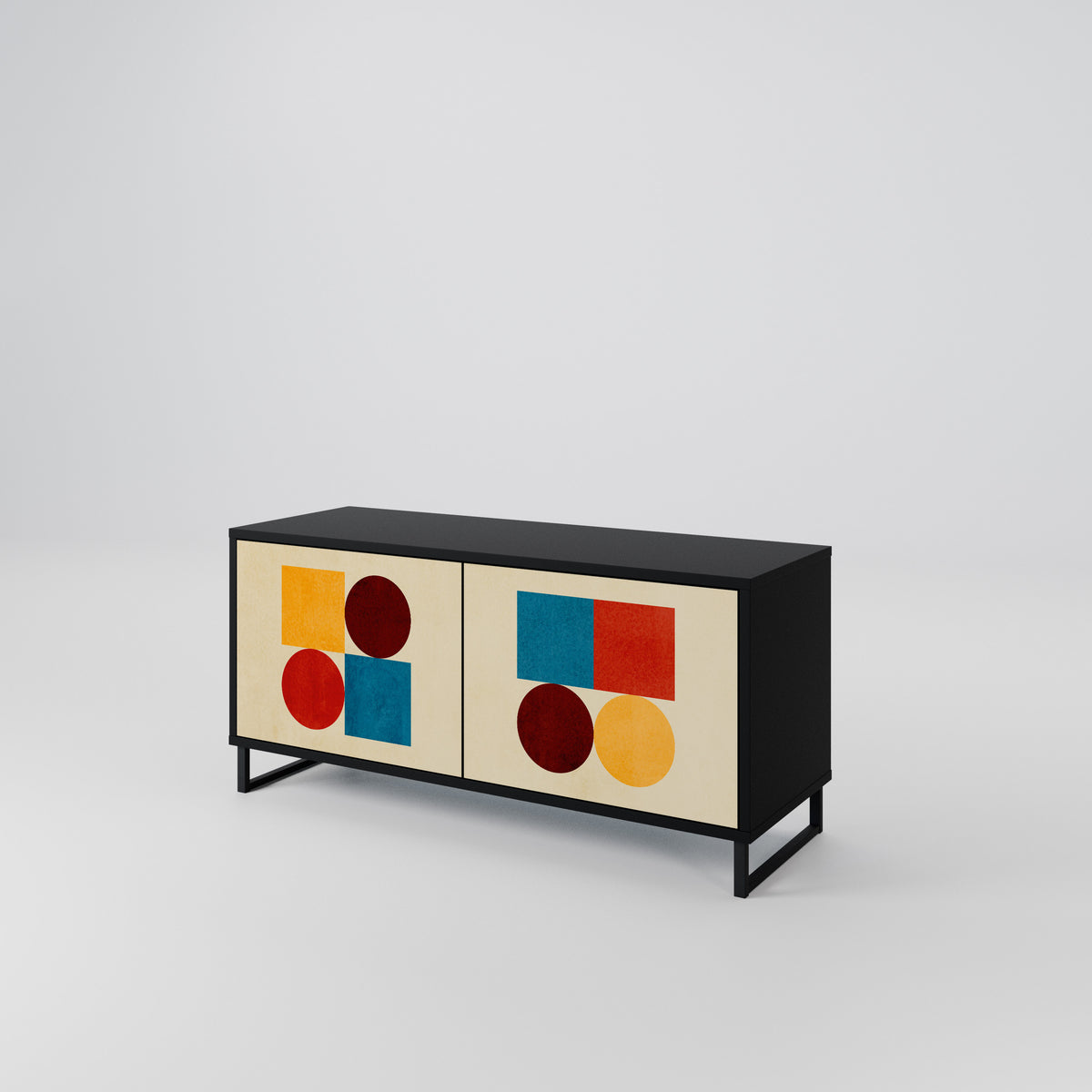 GEOMETRIC PUZZLE Mueble de TV Compacto de 2 puertas